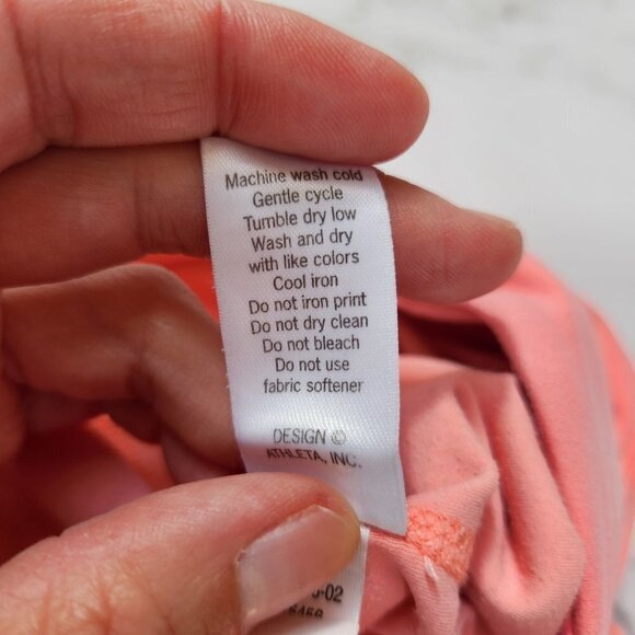 Athleta Capri Cropped Leggings 3/4 Length Coral Pink Athletic Pants Tights M - Picture 9 of 10